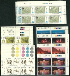 Small collection of 4 sets 80s commemorative issue. All in block of 4 ...