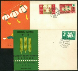 1963 FFH and 1967 Ram FDC both unaddressed with some toning spots. ...