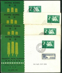 Group of 4 1963 FFH GPO FDCs. All registered, 3 covers with branch ...