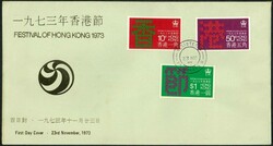 1973 HK Festival set of 3 on gold printing FDC. VF and scarce design