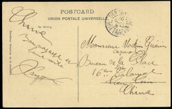 2-Sep-1907 HK Postcard showing War ship in harbour, franked KE 2c ...