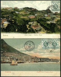 1906-07 Two early HK picture postcards both post to Chine Tientsin. ...
