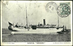 24-Nov-1906 HMTS SOUDAN Ship postcard to China Tientsin franked KE 4c ...