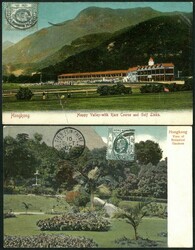 1906-07 Two HK postcards both post to Chine Tiensin. Showing early ...