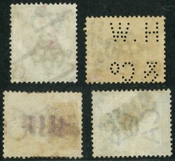 Group of 4 QV from 1882 CA wmk issue. All type by Japan SHIP marking ...