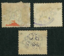 Group of 3 QV from 1900 issue all tied by Japan Nagasaki cds. F-VF
