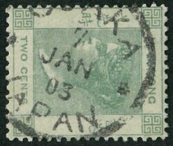 1900 QV 2c tied by Osaka Japan cds. VF and scarce type