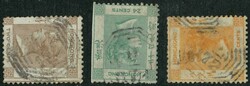 Group of 3 QV from 1863 CC wmk issue all tied by Straits Settlements ...