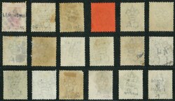 Small collection on one stock card with 18 QV stamps all tied by ...