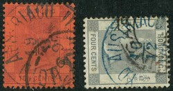 1891 QV 10c plus 1896 QV 4c both tied by AUSTIACO LLOYD marking. VF ...
