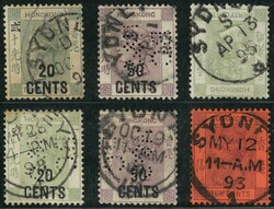 Group of 6 stamps all tied by different type Australia Sydney single ...