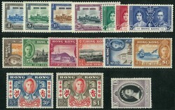 Hong Kong 1937-53 early commemorative issue, total 5 mint OG sets. ...