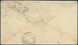 27-Aug-1869 incoming cover from UK franked QV 4d and 1/- tied by ...