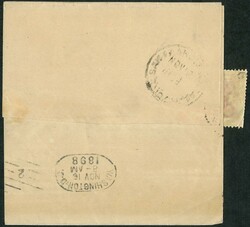 1898 Grace Co wrapper post to USA franked QV 2c tied by Hong Kong cds ...