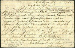 1900 Brazil postal card 100r post to Australia and redirect to Sydney ...