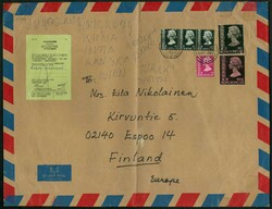 16-Jun-1980 large size airmail envelope post to Finland franked QEII ...