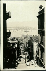 Hong Kong 1934 real photo postcard showing Sing Wong Street, post to ...