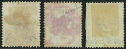 Hong Kong 1863 QV 4c and 30c plus 1880 QV 2c all tied by French Ligne ...