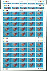 Hong Kong 1990s year of cock issues. All complete sheet total 150 ...