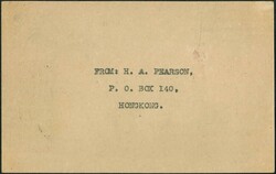 Hong Kong 25-MR-1936 KGV 2c postal card first flight card to UK, ...