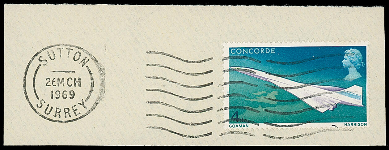 Concorde: Stamp Issues: Great Britain: 1969 Concorde 4d. variety ...