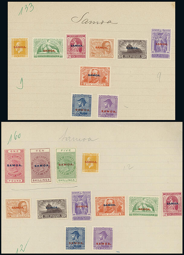 Samoa: Two ledger sheets each headed “Samoa” and numbered ...