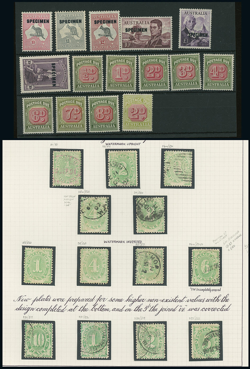 Australia: Postage Dues: Selection with 1902 used to 5s., 1902-04 ...