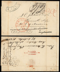 Malta: Forwarding Agents: 1835 (Oct. 27) wrapper to U.S.A. endorsed ...