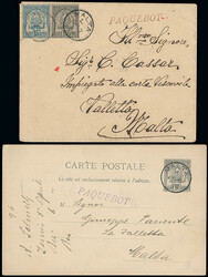 Malta: Tunisia Ship Mail: 1896 (Apr. 5 and Sep. 7) 10c. postcard and ...