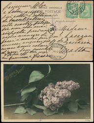 Malta: Disinfected Mail: 1907 (Dec. 28) picture postcard to Malta ...