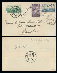 China: Airmails: 1937 (May 22) Paris-Shanghai by French Aviators ...