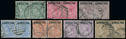 Gibraltar: 1886 “GIBRALTAR” Overprints, 1/2d. to 1s. set in used ...