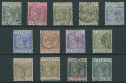 Gibraltar: 1889-96 Spanish Currency 5c. to 5p. set with 25c. deep ...