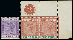 Gibraltar: 1898 Sterling Currency 1/2d. to 1s. set with additional 4d ...