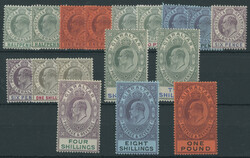 Gibraltar: 1903 Watermark Crown CA 1/2d. to £1 set with additional ...