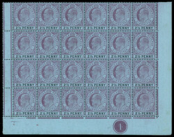 Gibraltar: 1904-08 Watermark Mult. Crown CA, 21/2d. purple and black ...