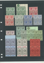 Gibraltar: 1912-24 Watermark Mult. Crown CA 1/2d. (both, yellow-green ...