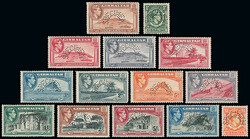 Gibraltar: 1938-51 1/2d. to £1 set perfin “SPECIMEN” (Samuel ...