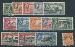 Gibraltar: 1938-51 1/2d. to £1 set perfin “SPECIMEN” (Samuel ...