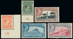 Gibraltar: 1938-51 mainly mint duplicated balance study on large ...
