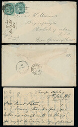 India: Cancellations and Covers: 1886 (Jan. 17) envelope (with ...