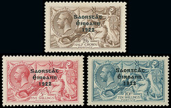 Ireland: 1922-1923 Saorstat 2s.6d., 5s. and 10s., fine mint. S.G. ...