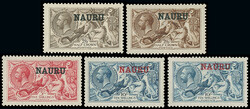 Nauru: 1916-23 De La Rue 2s.6d. (2), 5s. and 10s. (2), mainly fine ...