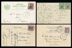 North Borneo: Cancellations and Covers: Postcard selection incl. 1905 ...