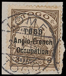 Togo: Anglo-French Occupation: 1915 narrow setting overprint with ...