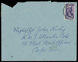 Tristan da Cunha: 1945 (May 15) incoming cover from South Africa ...