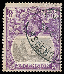 Ascension: 1924-33 8d. grey-black and bright violet variety ‘broken ...