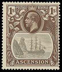 Ascension: 1924-33 1s. grey-black and brown variety ‘broken ...