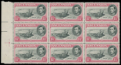 Ascension: 1938-53 perf. 13 11/2d. black and carmine variety ...