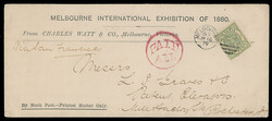 Australian States: Victoria: Cancellations and Covers: 1879 (June 16) ...